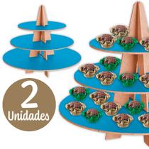 Kit 2 Torre de Doce Luxo MDF Porta Doce Brigadeiro Expositor de Doces Cupcake