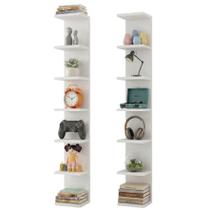 Kit 2 Torres Parede Prateleira Organizador Estante Decoração Quarto Sala Livros Multiuso ALBERGONI