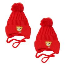 Kit 2 Touca infantil gorro pompom ursinho forrada de pelinho de lã menino e menina criança juvenil Kit 2 Touca infantil gorro pompom ursinho forrada de pelinho de lã menino e menina criança juvenil