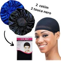 Kit 2 Toucas de Nero + 2 Toucas de Cetim Antifrizz