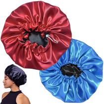Kit 2 Toucas Grandes de Cetim Glow Leve e Suave Para Todos Os Tipos De Cabelos