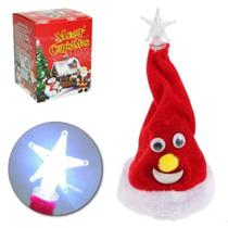 Kit 2 Toucas Musical Enfeite De Natal Dançante Pelucia