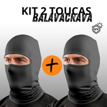 Kit 2 Toucas Ninjas Balaclava UV+50 Proteção Solar Térmica Ideal para Motoqueiro Motoboy Toca Preta