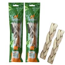 Kit 2 Trança Bovina Média Natuka Mordedor Natural para Cachorro
