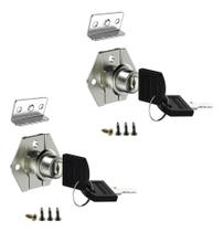 Kit 2 Tranca Gaveta Fechadura Chave Porta Moveis Escritorio Kit 2 Tranca Gaveta Fechadura Chave Porta Moveis Escritorio