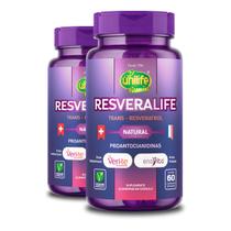 Kit 2 Trans Resveratrol Resveralife Unilife 60 Cápsulas