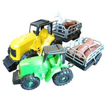 Kit 2 Trator de Brinquedo Infantil Fazendeiro Com Animais Menino Menina Kit 2 Trator de Brinquedo Infantil Fazendeiro Com Animais Menino Menina