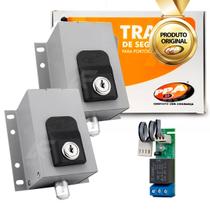 Kit 2 Trava de Segurança Eletromagnética Dog Steel Custom C/ Relé Módulo Temporizador Branca Kit 2 Trava de Segurança Eletromagnética Dog Steel Custom C/ Relé Módulo Temporizador Branca