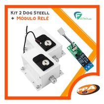 Kit 2 Trava Elétrica Dog Stell Custom Ppa + Módulo Relé