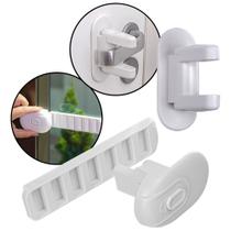 Kit 2 Trava Maçaneta Fechadura Janela De Correr Infantil Bebê Kit 2 Trava Maçaneta Fechadura Janela De Correr Infantil Bebê