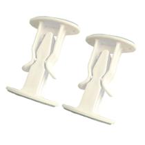 Kit 2 Trava Porta Janela Fixador Autoadesivo Plástico Branco Prático Parede Rodapé