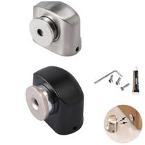 Kit 2 Trava Porta Magnético Prendedor Fixador Janela C/ Parafuso Cola Incluso Adesivo Resistente Ímã Forte