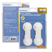 Kit 2 Travas Redondas Para Armário Kababy Branco