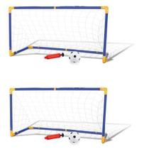 Kit 2 Trave e Bola Infantil Chute a Gol com Rede Bomba Brinquedo Futebol DMT5075