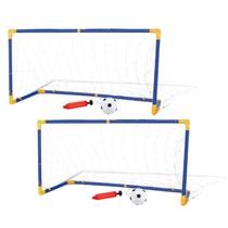 kit 2 Traves de Futebol 120cm com Bola e Bomba PVC Desmontável - DuteToys