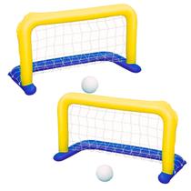 Kit 2 Traves Gol 2 Bolas Infláveis Jogo Play Center 1,42m X 76cm Futebol Piscina Bel