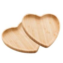 Kit 2 Travessa Coração Bambu 12,5cm Class Home Bandeja Kit 2 Travessa Coração Bambu 12,5cm Class Home Bandeja