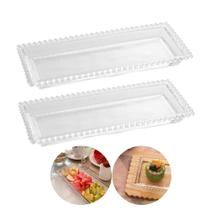 Kit 2 Travessa de Cristal Bolinha Pearl Wolff Transparente 30x13cm