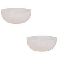 Kit 2 Travessa Redonda Com Friso LE CHEF 22X9Cm Branca Kit 2 Travessa Redonda Com Friso LE CHEF 22X9Cm Branca