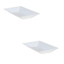 Kit 2 Travessa Retangular LE CHEF Branca 34x18x4Cm
