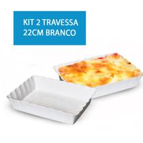 Kit 2 Travessa Saladeira Petisqueira Retangular Canelatta Le Chef Branca 22x14x6,5cm Kit 2 Travessa Saladeira Petisqueira Retangular Canelatta Le Chef Branca 22x14x6,5cm