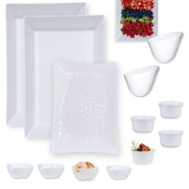 Kit 2 Travessas 44,7 Cm + Travessa Fruteira 37,3 Cm + 2 Tigelas Ovais 500 Ml + 4 Mini Tigelas 225 Ml + 4 Ramequins 150 Ml Bestfer