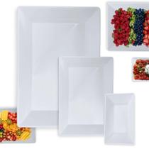 Kit 2 Travessas 49 Cm Fundas + 2 Travessas 35 Cm Fundas + 4 Travessas 25 Cm Pequenas Buffet Melamina Profissional Bestfer