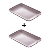 Kit 2 Travessas de Bambu e PP Cinza 24 cm - Lyor