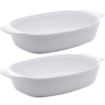 Kit 2 Travessas de Melamina Brancas 23cm Milão Lyor com Alça