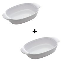 Kit 2 Travessas de Melanina Milão Branca 23 cm - Lyor