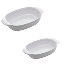 Kit 2 Travessas de Melanina Milão Branca 32 e 23 cm - Lyor