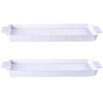 Kit 2 Travessas de Porcelana com Alças Tramontina Refratário Retangular Branco Maria Augusta