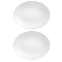 Kit 2 Travessas de Porcelana Oval 40x29cm Baixela Servir Assados Branco Tramontina Sophia