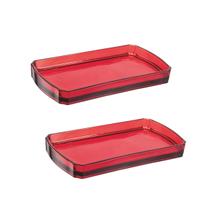 Kit 2 Travessas de Vidro Vermelha Multiuso 24x13cm