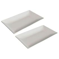 Kit 2 Travessas Melamina Branca 35x22,5cm Wolff Cozinha Band