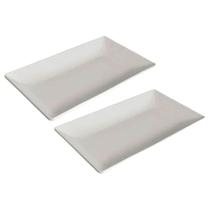 Kit 2 Travessas Melamina Branca 35x22,5cm Wolff Cozinha Band
