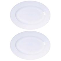 Kit 2 Travessas Ovais Porcelana Baixela Tramontina 40x29cm Maria Augusta Restaurante