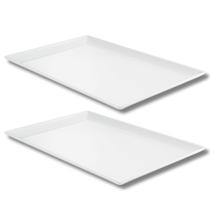Kit 2 Travessas Rasa Tradicional 34,8cm Melamina Gourmet Mix
