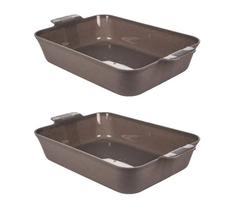 Kit 2 Travessas Retangular Grande 4,5l Servir A Mesa Salada