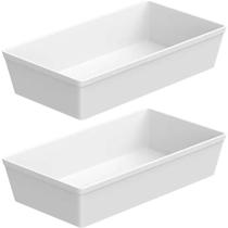 Kit 2 Travessas Retangulares GN 1/3 Buffet Plásticas 3L Brancas Pratos para Servir Mesa Coza Uno Kit 2 Travessas Retangulares GN 1/3 Buffet Plásticas 3L Brancas Pratos para Servir Mesa Coza Uno