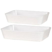 Kit 2 Travessas Retangulares Paramount Pequena Grande Branco