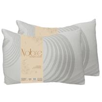 Kit 2 Travesseiro 100 Algodão Jacquard 50x70 Luxo Conforto