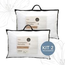 Kit 2 Travesseiro 50X70 Fibra Siliconada Confortável e Macio Linha Hotelaria