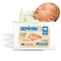 Kit 2 Travesseiro Bebe Recem Nascido Para Bebê Conforto 1 ano Menina Menino Antialérgico Alto - 40x30 Trisoft