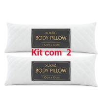 Kit 2 Travesseiro de Corpo Xuxão Body Pillow Matelado Branco Macio Ortopedico