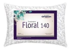 Kit 2 Travesseiro Floral Suporte Médio Percal 140 Fios Ortobom