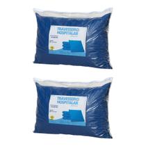 Kit 2 Travesseiro Hospitalar Impermeável 60x40x10cm em Courvim com Espuma de Poliuretano