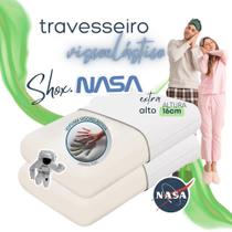 Kit 2 Travesseiro Nasa Extra Alto Viscoelástico 50x70x16 cm