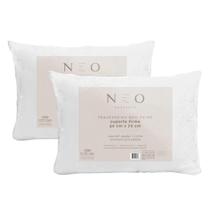 Kit 2 Travesseiro Neo Prime 233 Fios Camesa 50x70cm Branco