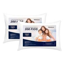 Kit 2 Travesseiro Percal 200 fios Antialérgico Original Ortobom